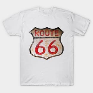 Vintage Route 66 USA America Highway Sign T-Shirt